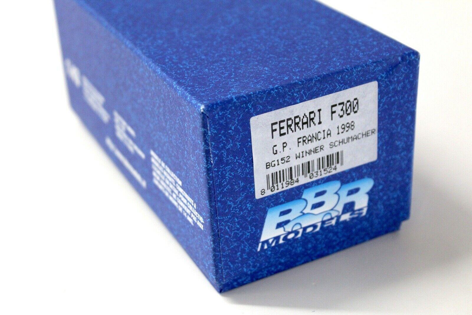 1:43 BBR F1 Ferrari F300 GP Francia 1998 Winner Schumacher