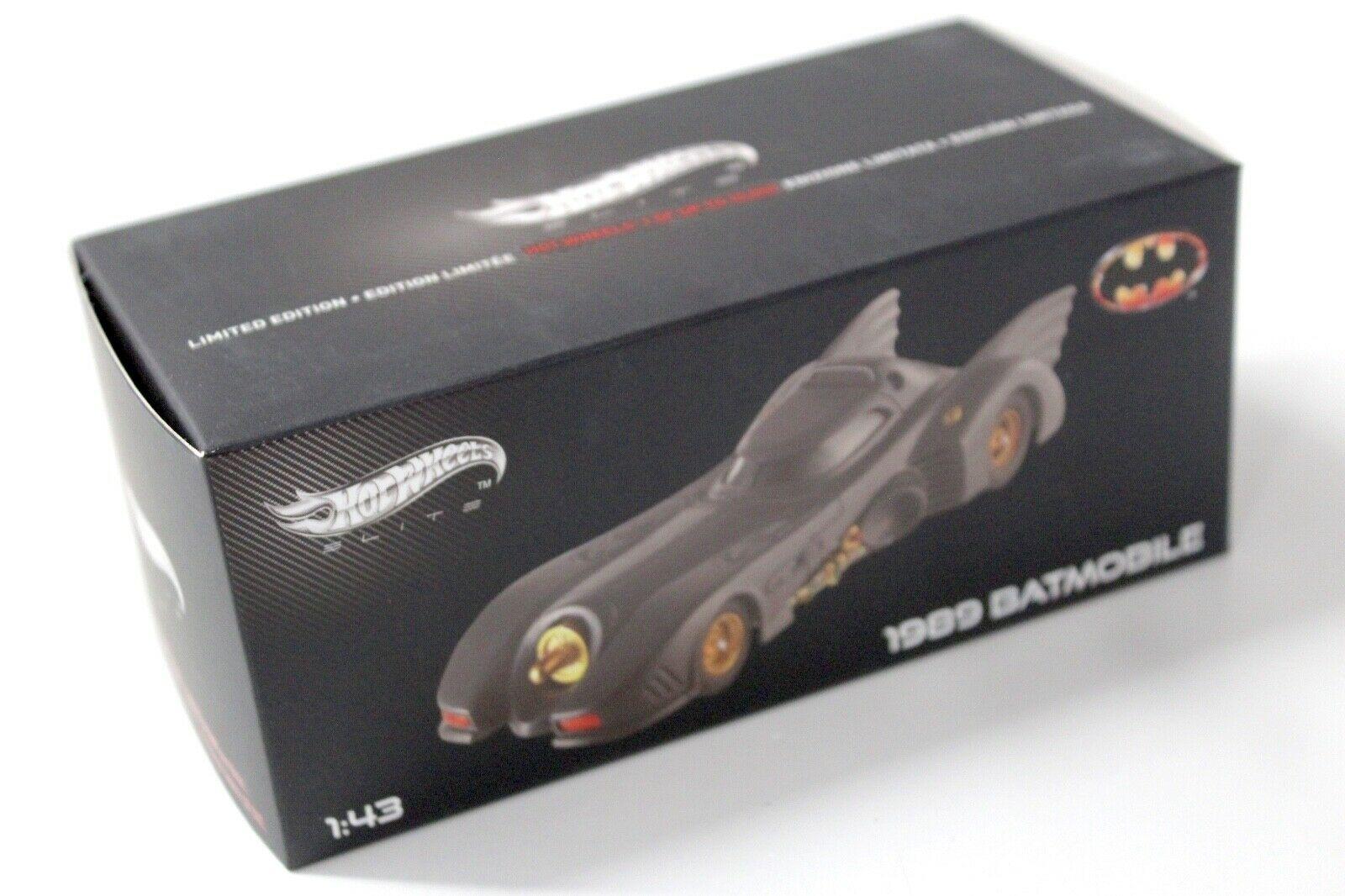 1:43 Hot Wheels Elite Batman Batmobile 1989 black