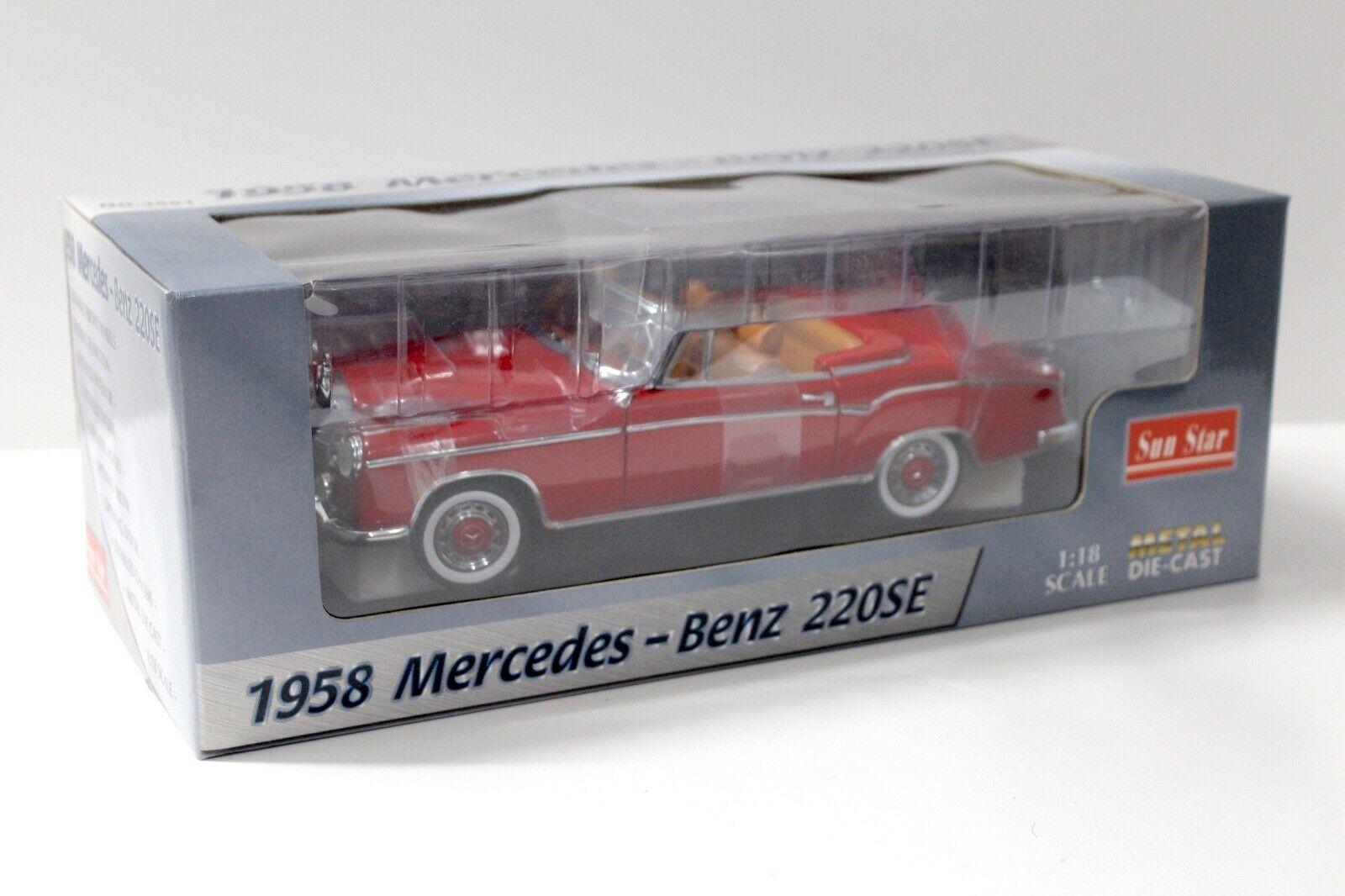 1:18 Sun Star Mercedes 220SE Cabriolet red 1958