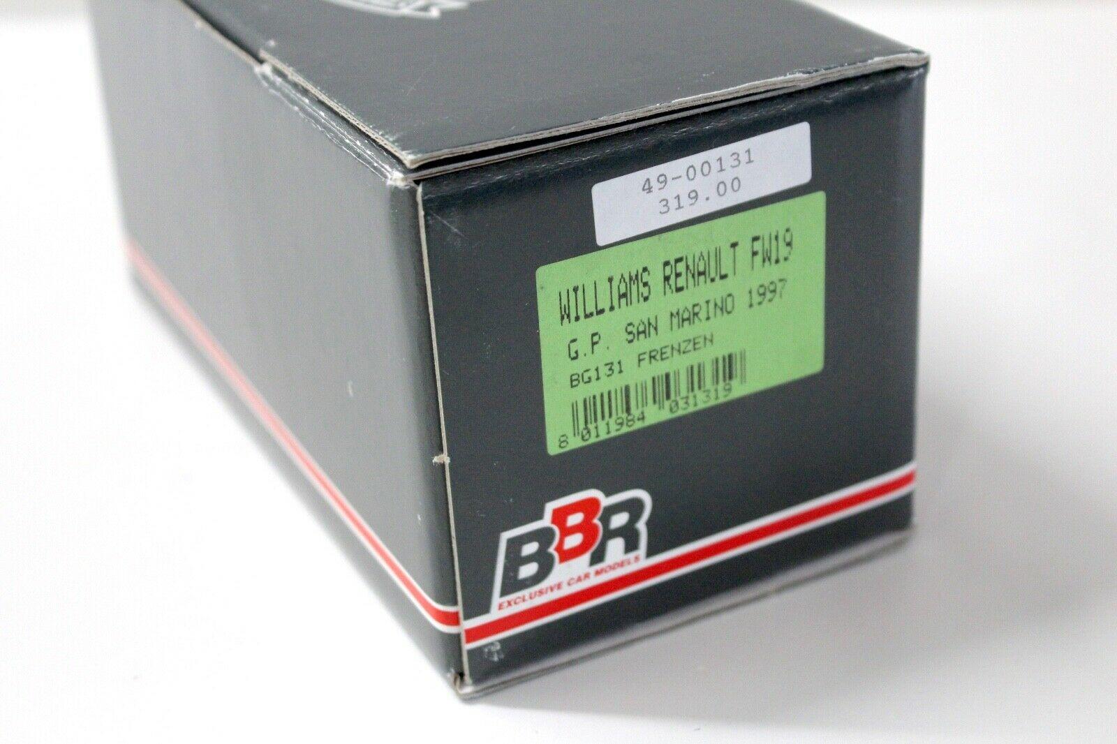 1:43 BBR F1 Williams Renault FW19 GP San Marino Frenzen 1997