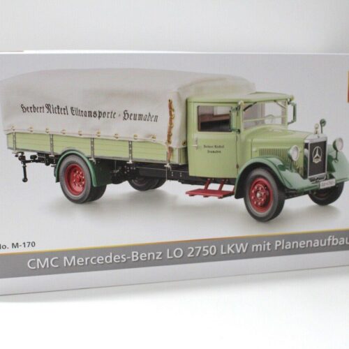 1:18 CMC Mercedes LO 2750 LKW mit Plane green
