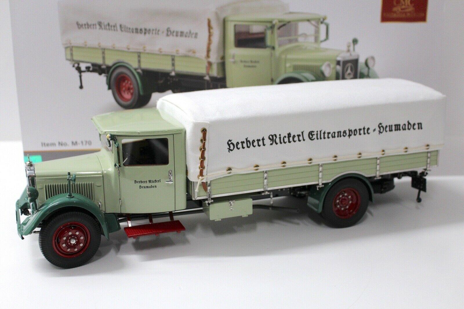 ID 50528 orig.jpg 1:18 CMC Mercedes LO 2750 LKW mit Plane green