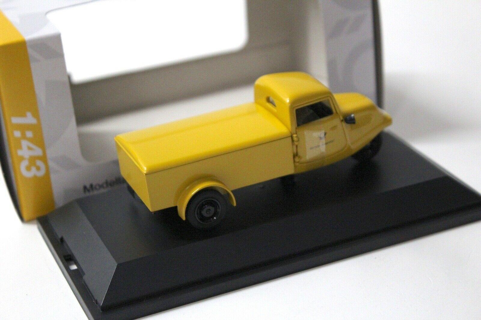 1:43 Schuco Tempo Dreirad Pritsche Deutsche Post yellow