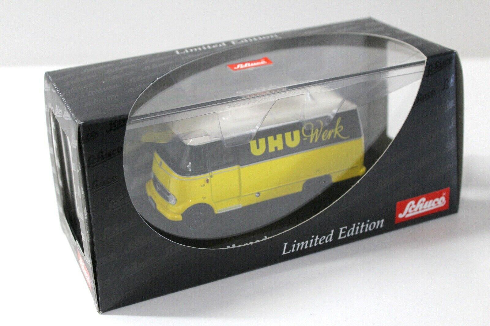 1:43 Schuco Mercedes L319 Van Kasten UHU Werk yellow