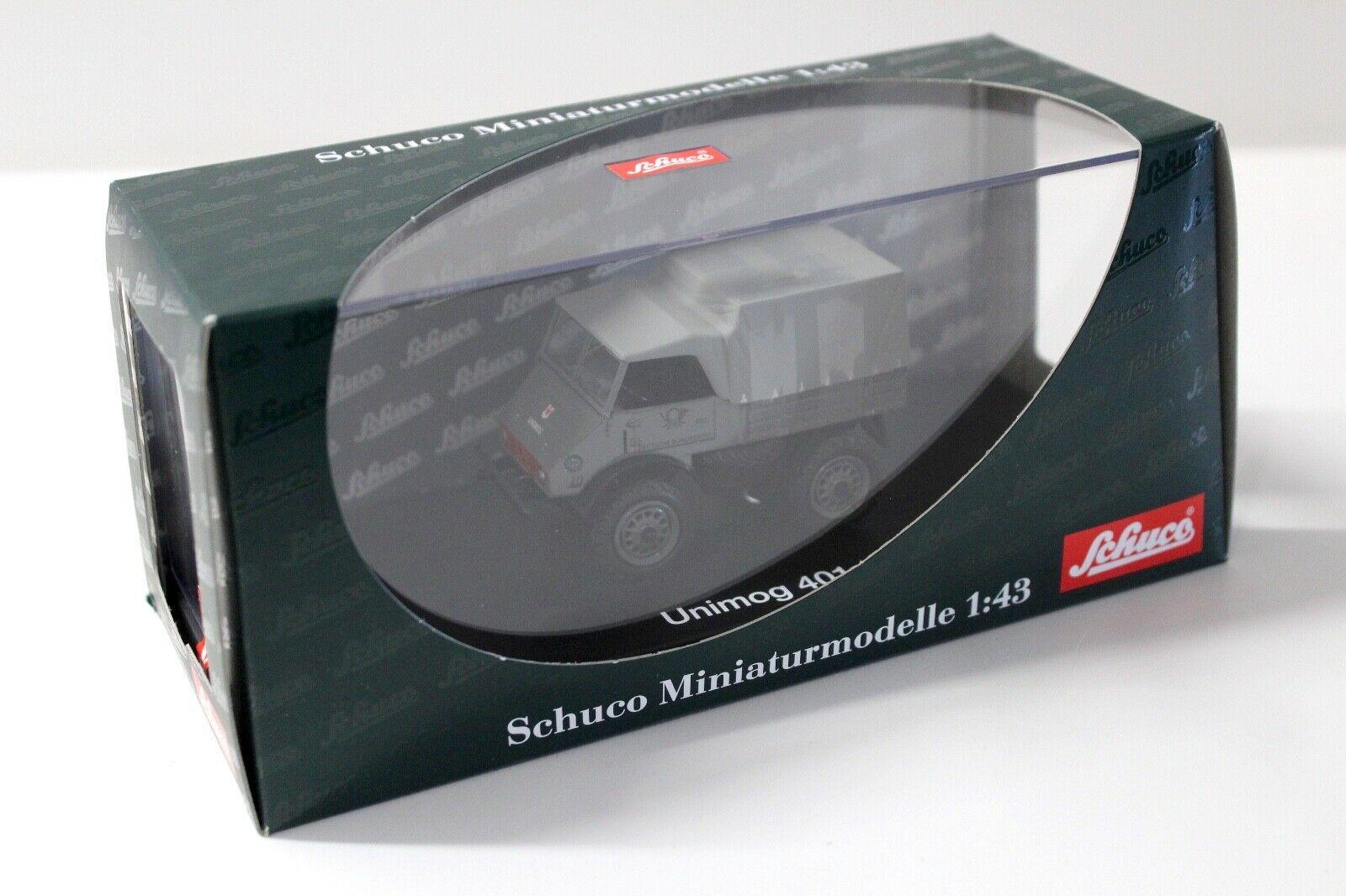 1:43 Schuco Mercedes Unimog 401 Faltdach Plane DB Post grey
