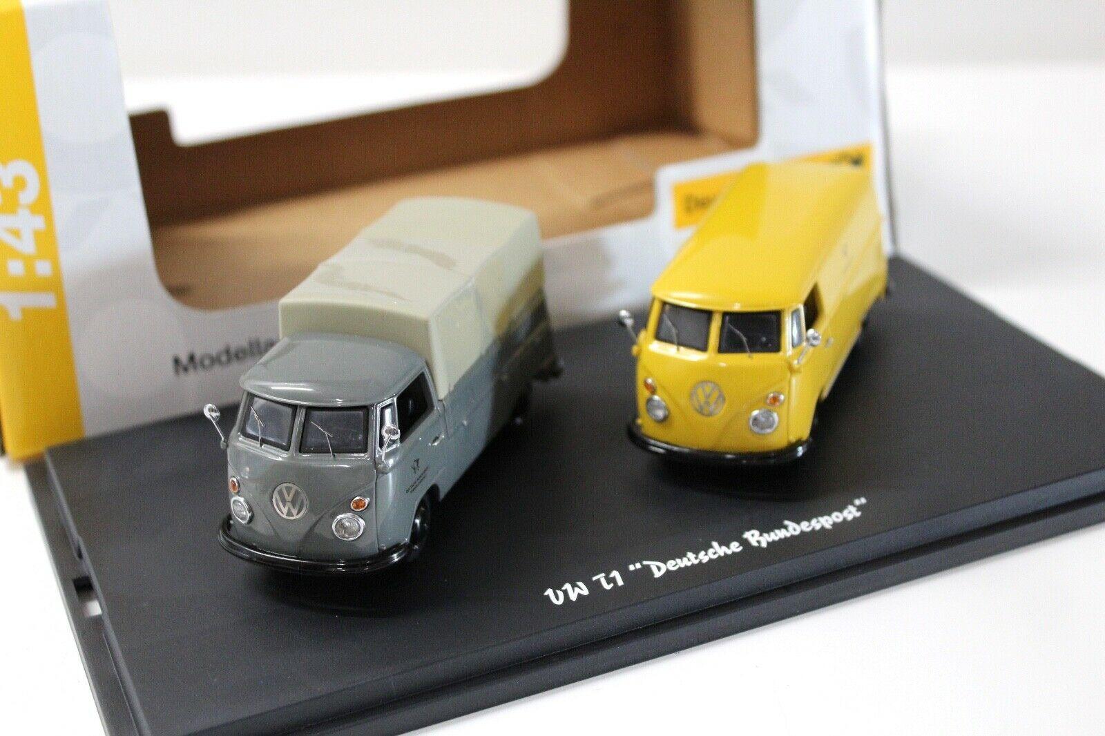 ID 50708 orig.jpg 1:43 Schuco VW T1 Pritsche/ Kasten SET 2 pcs. Deutsche Bundespost