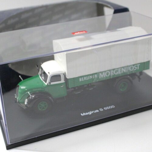 1:43 Schuco Magirus S6500 Plane Berliner Morgenpost green/ white
