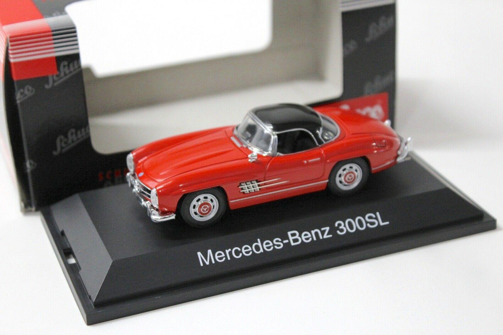 1:43 Schuco Mercedes 300SL Cabrio mit Hardtop red