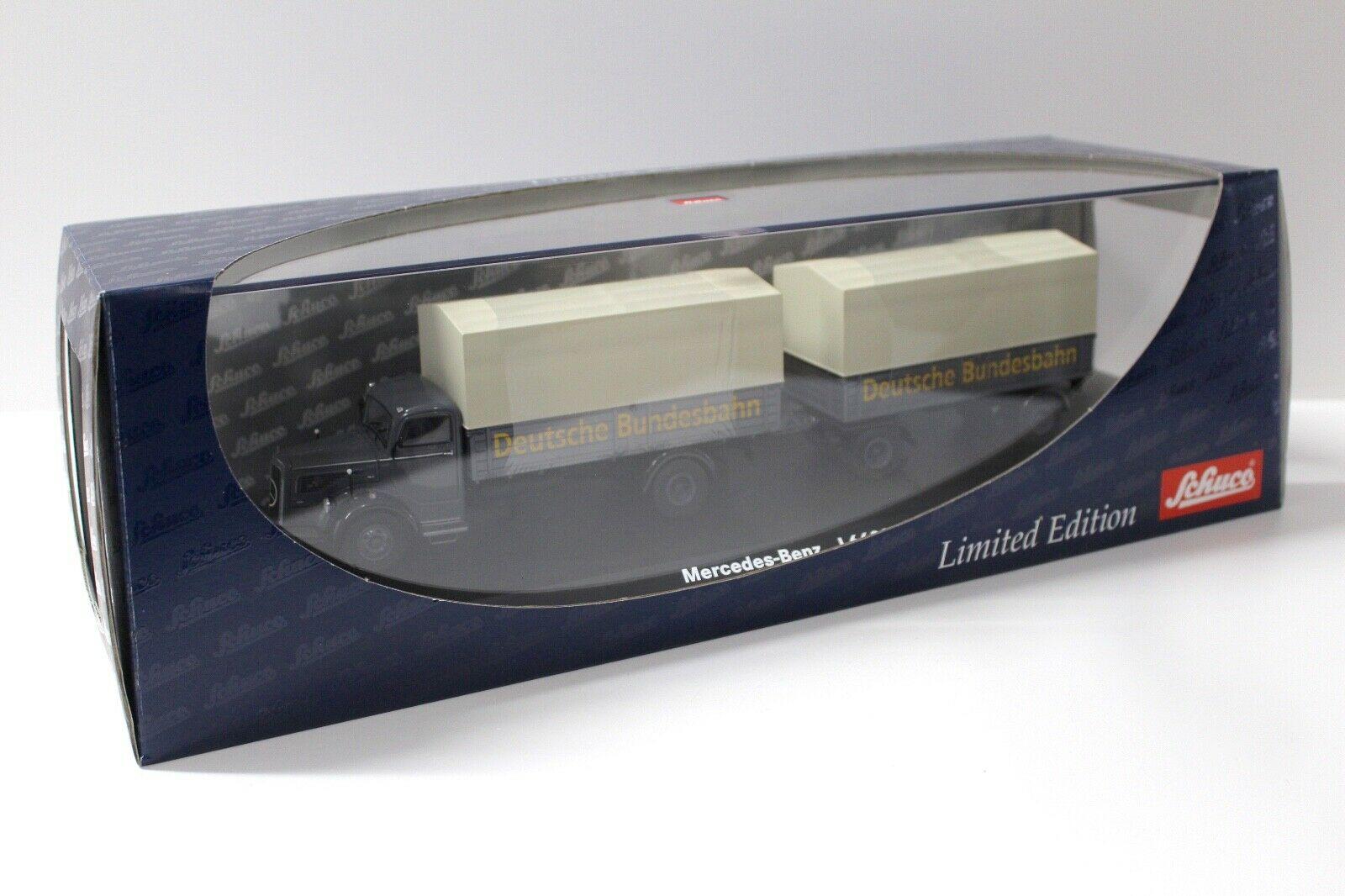 1:43 Schuco Mercedes L6600 mit Anhänger Deutsche Bundesbahn grey