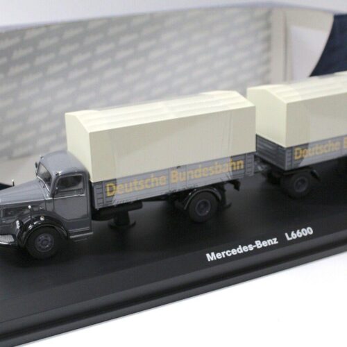 1:43 Schuco Mercedes L6600 mit Anhänger Deutsche Bundesbahn grey