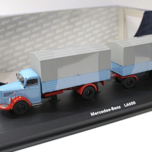 1:43 Schuco Mercedes L6600 mit Anhänger Plane blue