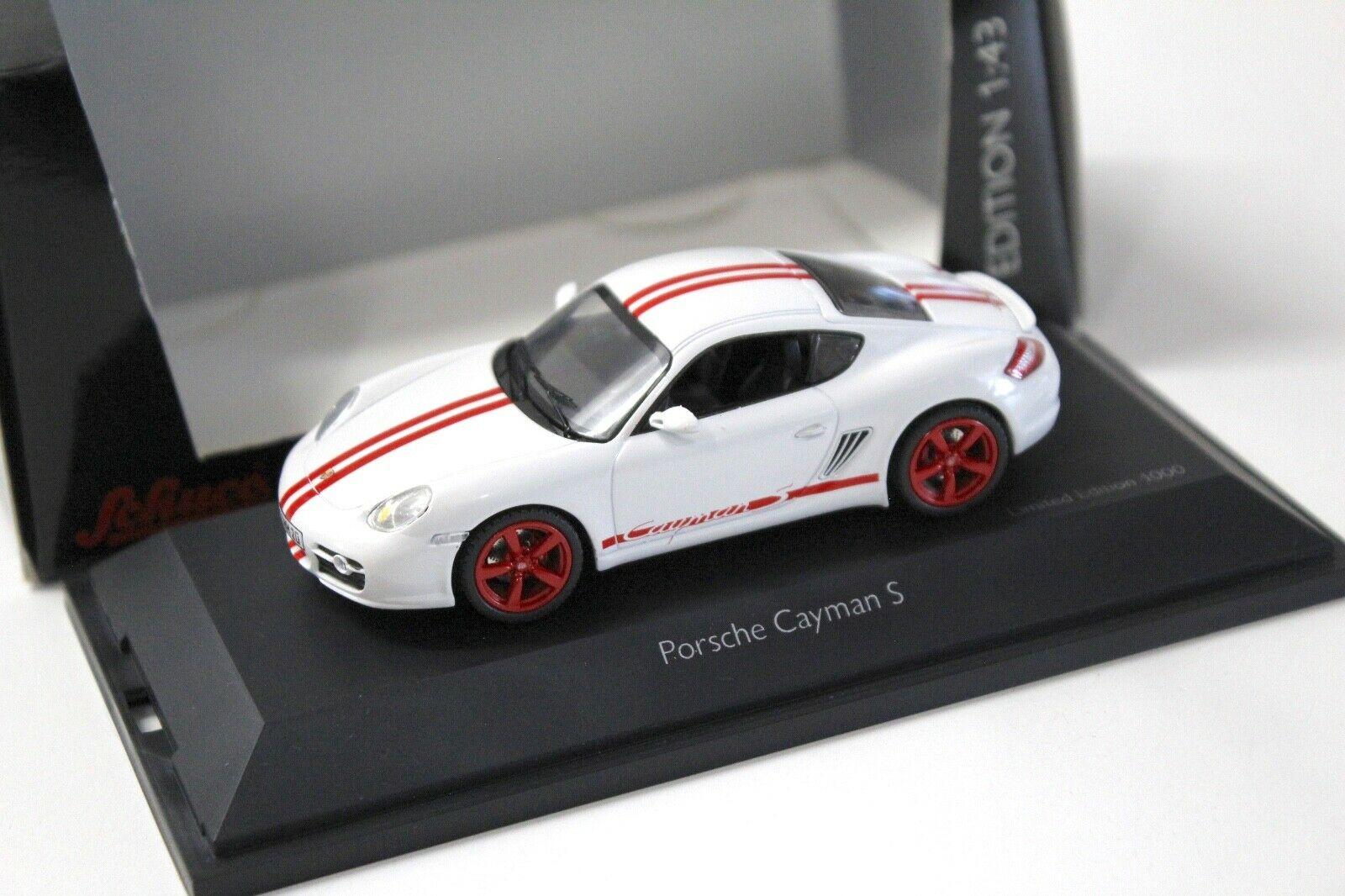 1:43 Schuco Porsche Cayman S white red Stripes