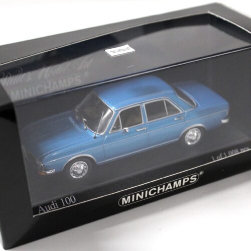 1:43 Minichamps Audi 100 GL 1969-75 Marathon blue metallic - Image 3