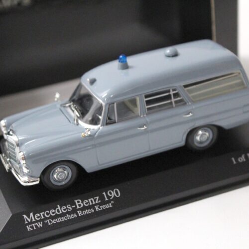 1:43 Minichamps Mercedes 190 KTW Krankenwagen DRK Rotes Kreuz grey