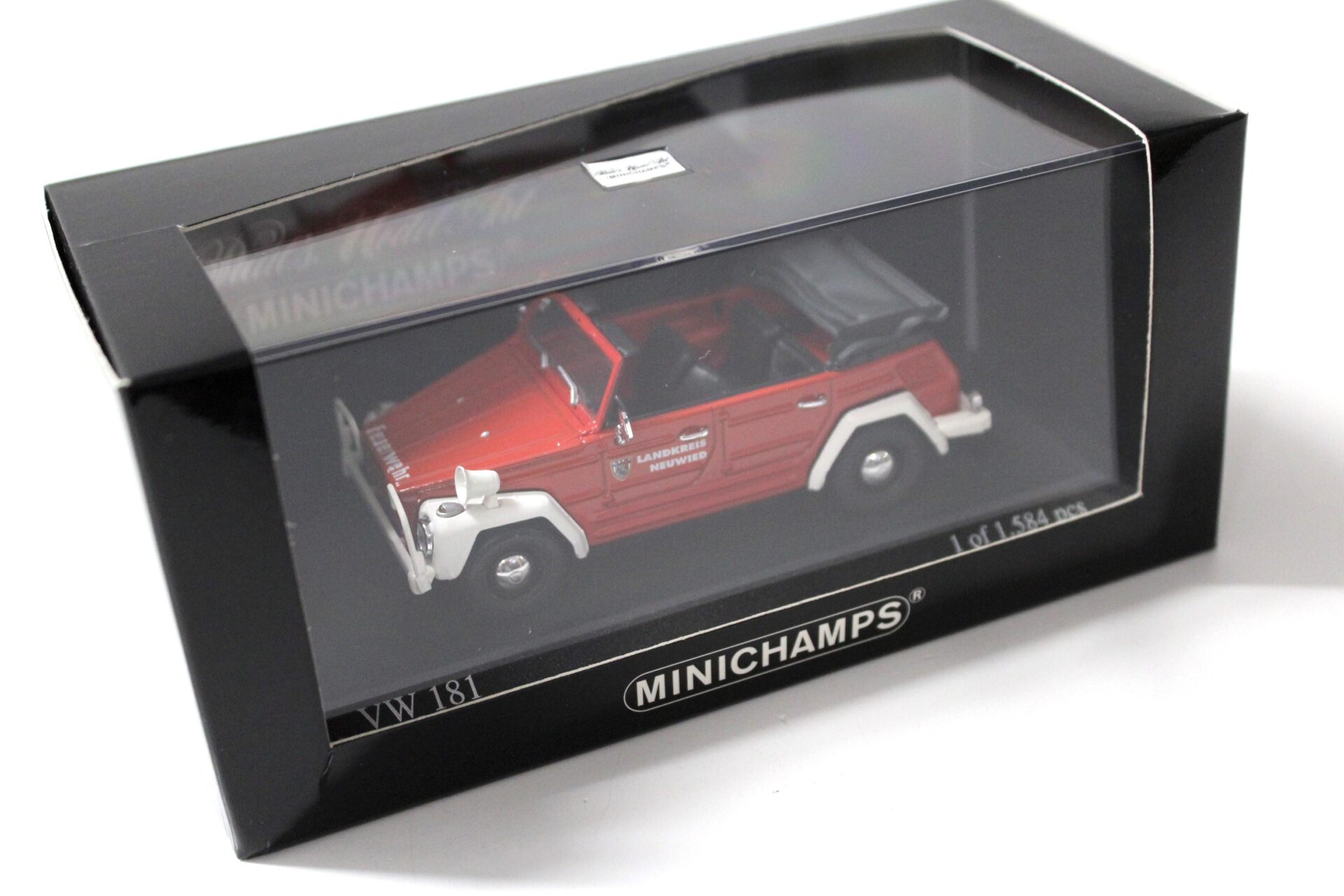 1:43 Minichamps VW 181 Kuebelwagen Feuerwehr Neuwied red