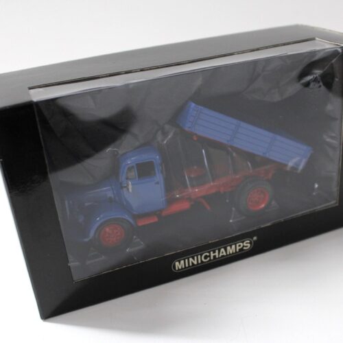 1:43 Minichamps Mercedes L3500 Kipper Truck Pritsche 1950 blue/ red