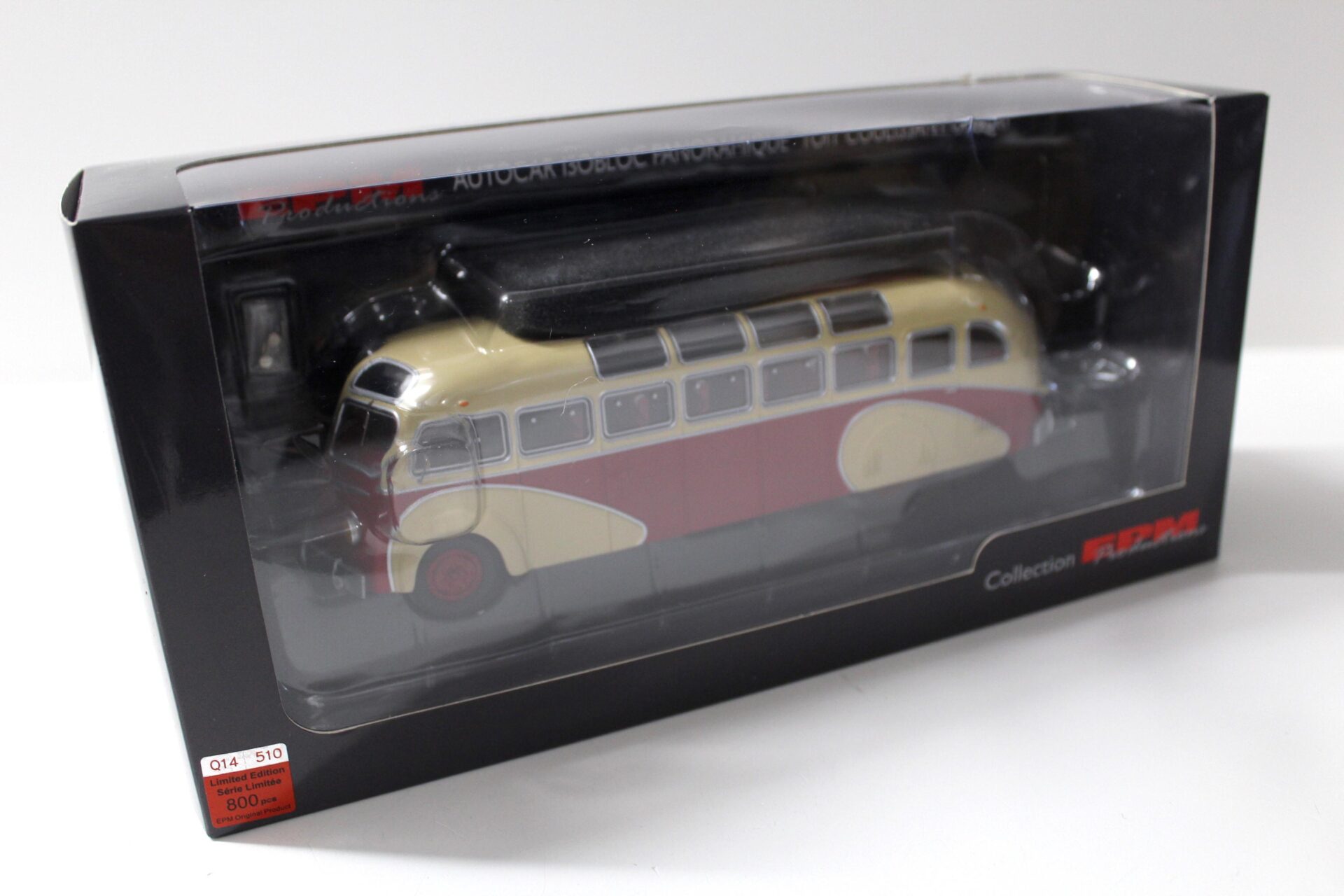 1:43 EPM BUS Autobus Autocar Isobloc Panoramique "Toit Coulissant Ouvert"