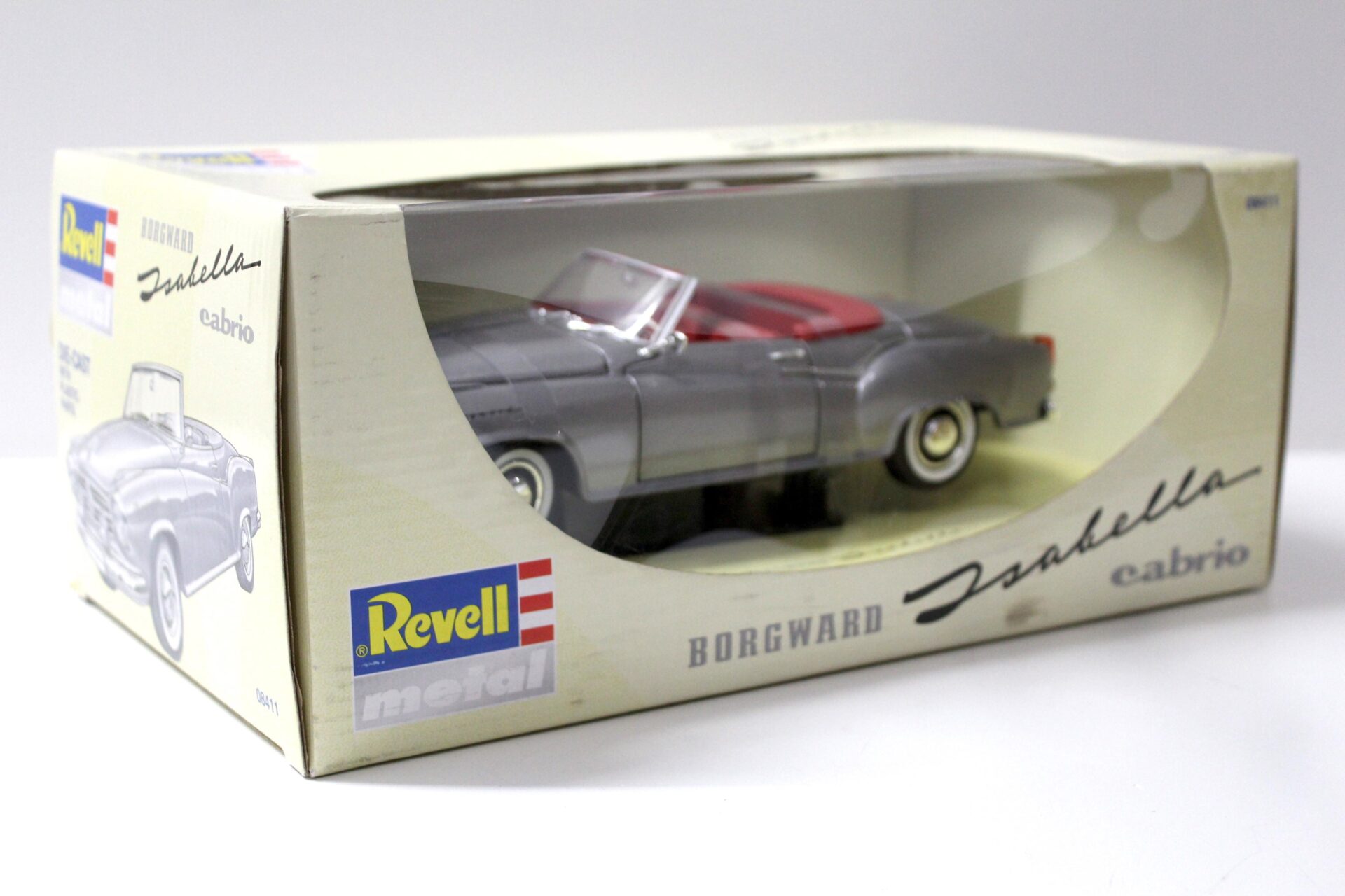 1:18 Revell Borgward Isabella Cabriolet silver/ red