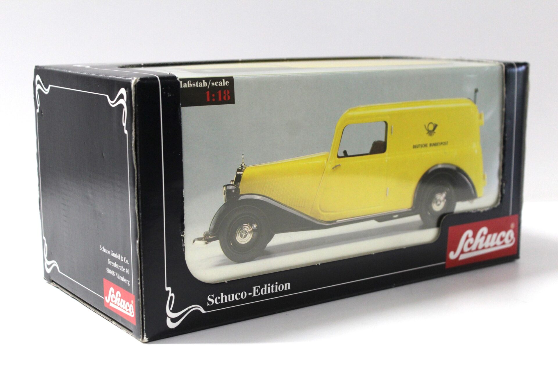 1:18 Schuco Mercedes 170V Kastenwagen Deutsche Bundespost yellow
