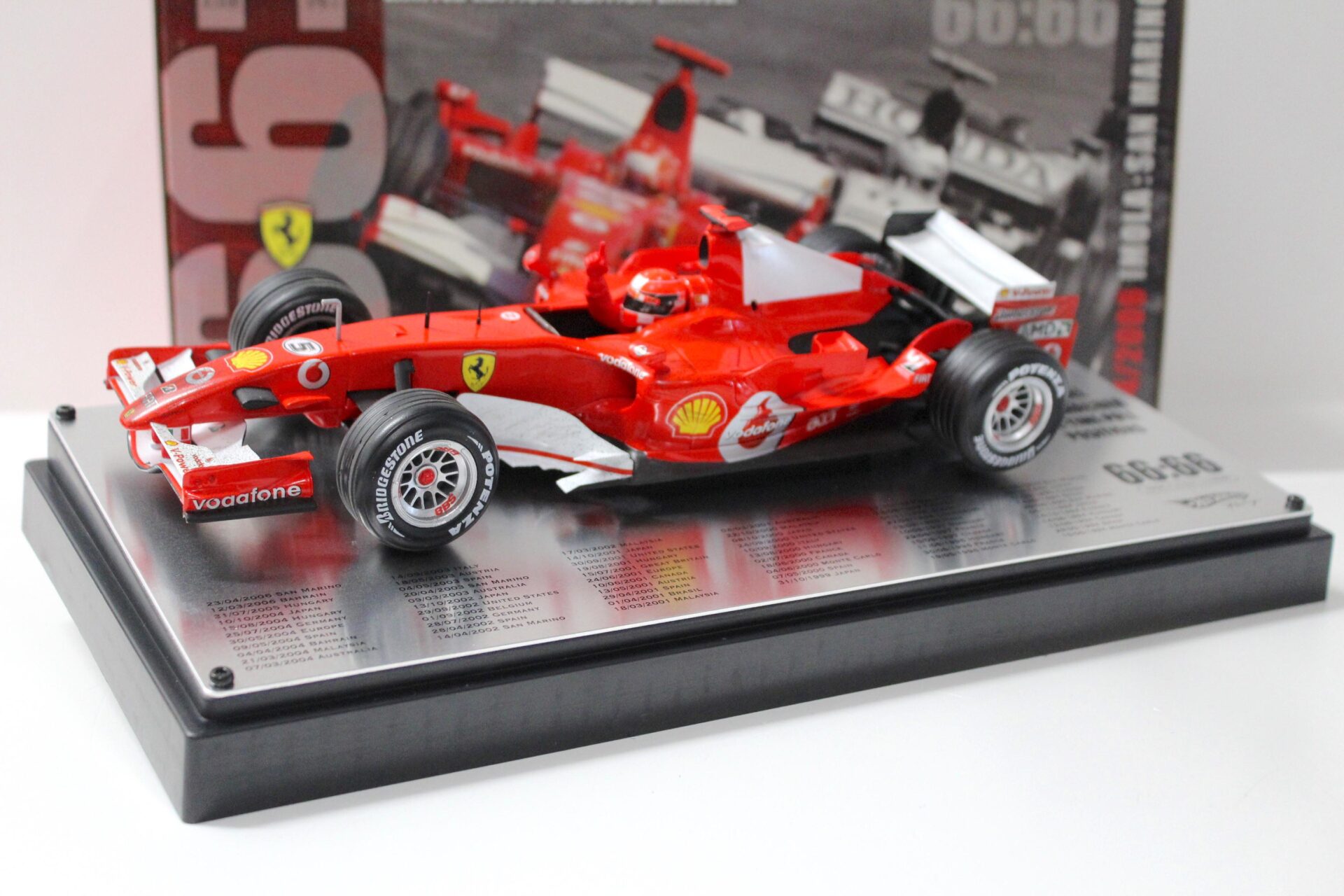 1:18 Hot Wheels Ferrari 248 F1 All Time Pole Positions 66:66 IMOLA M.Schumacher