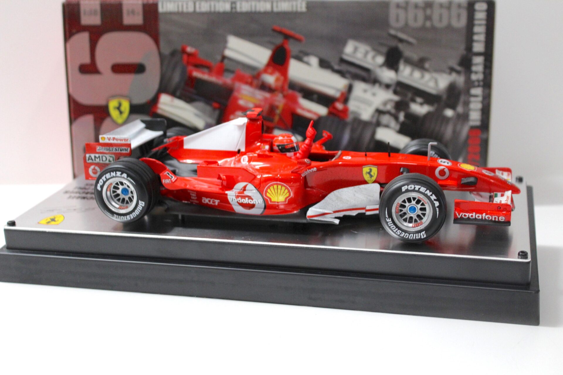 1:18 Hot Wheels Ferrari 248 F1 All Time Pole Positions 66:66 IMOLA M.Schumacher