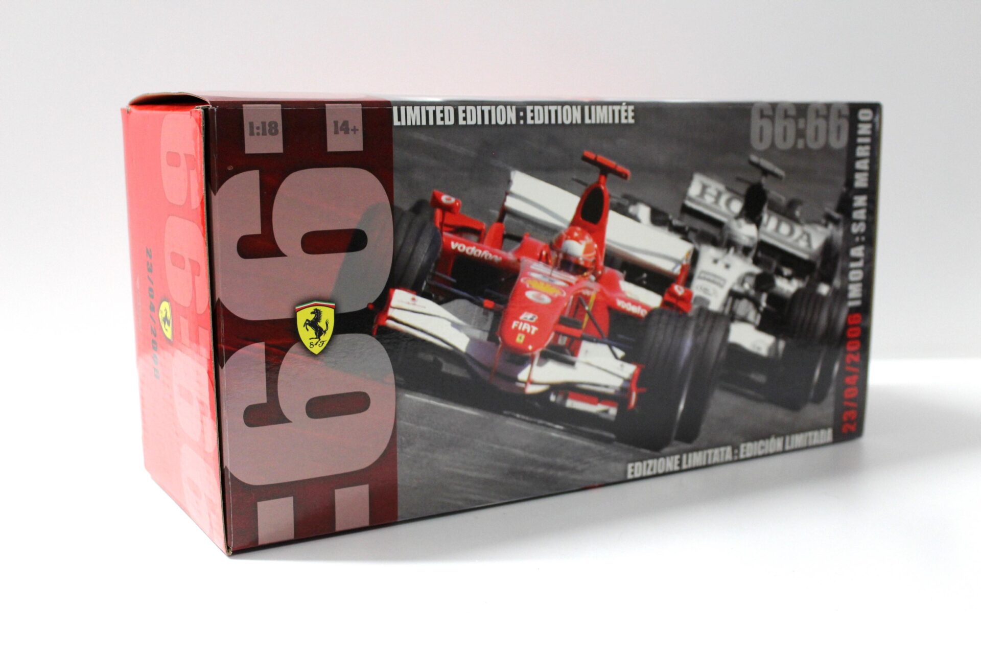 1:18 Hot Wheels Ferrari 248 F1 All Time Pole Positions 66:66 IMOLA M.Schumacher