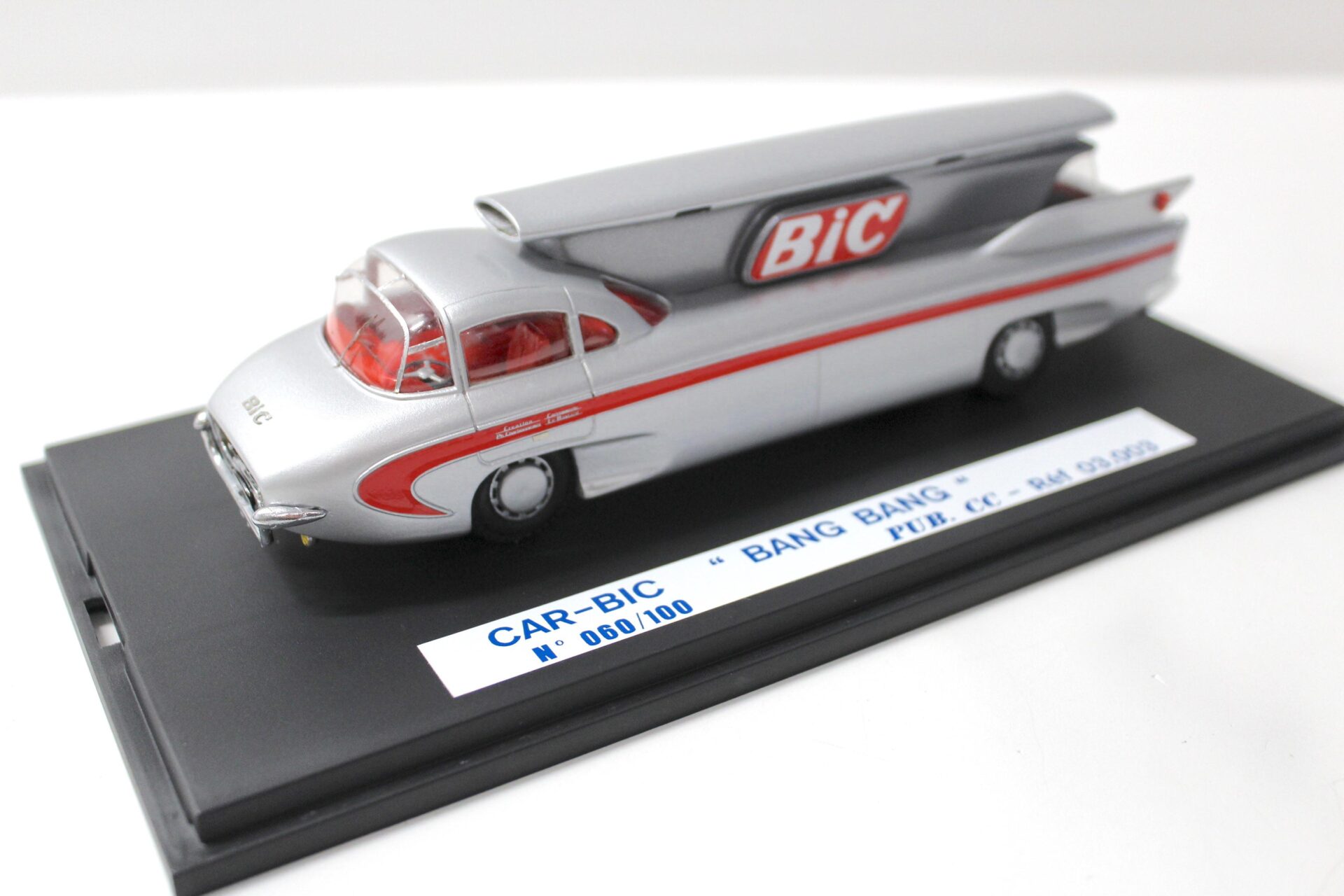 1:43 PUB.CC CAR-BIC "BANG-BANG" Advertising caravan cycle race 1955 silver
