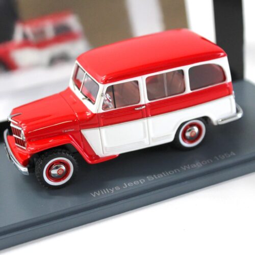 1:43 NEO Willys Jeep Station Wagon 1954 red/ white