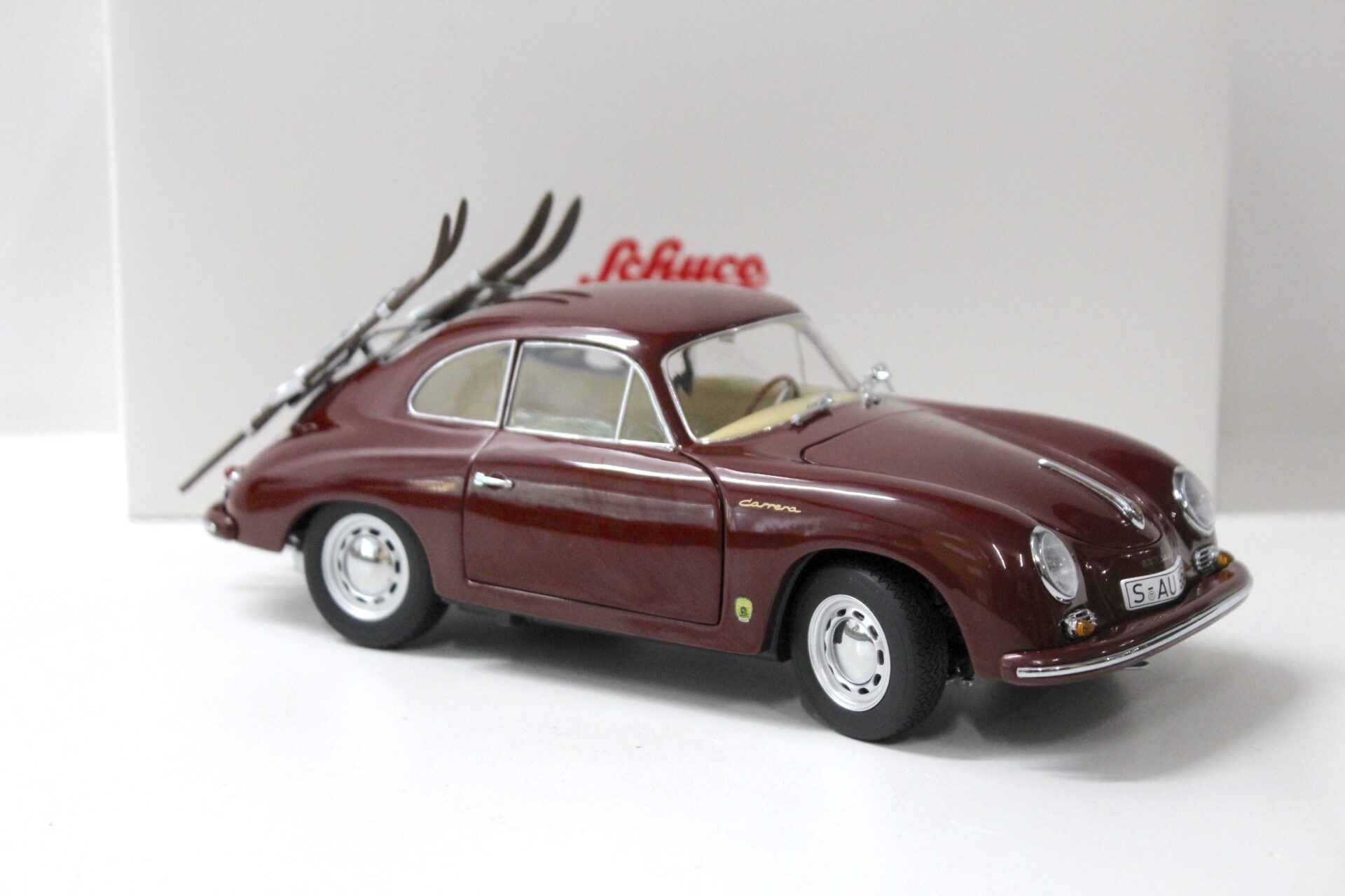 1:18 Schuco Porsche 356 A Carrera Coupe "Skiurlaub" dark red