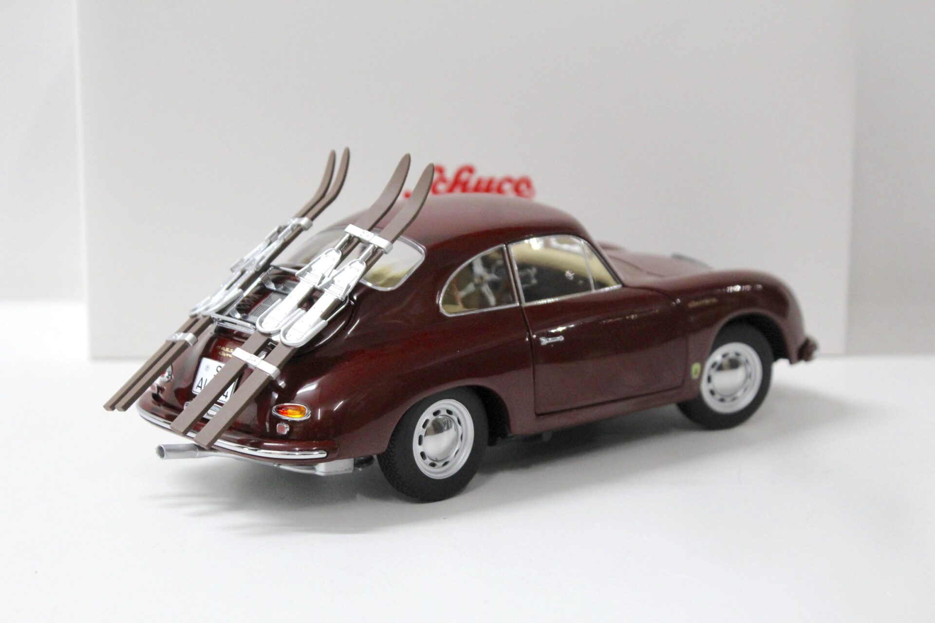 1:18 Schuco Porsche 356 A Carrera Coupe "Skiurlaub" dark red