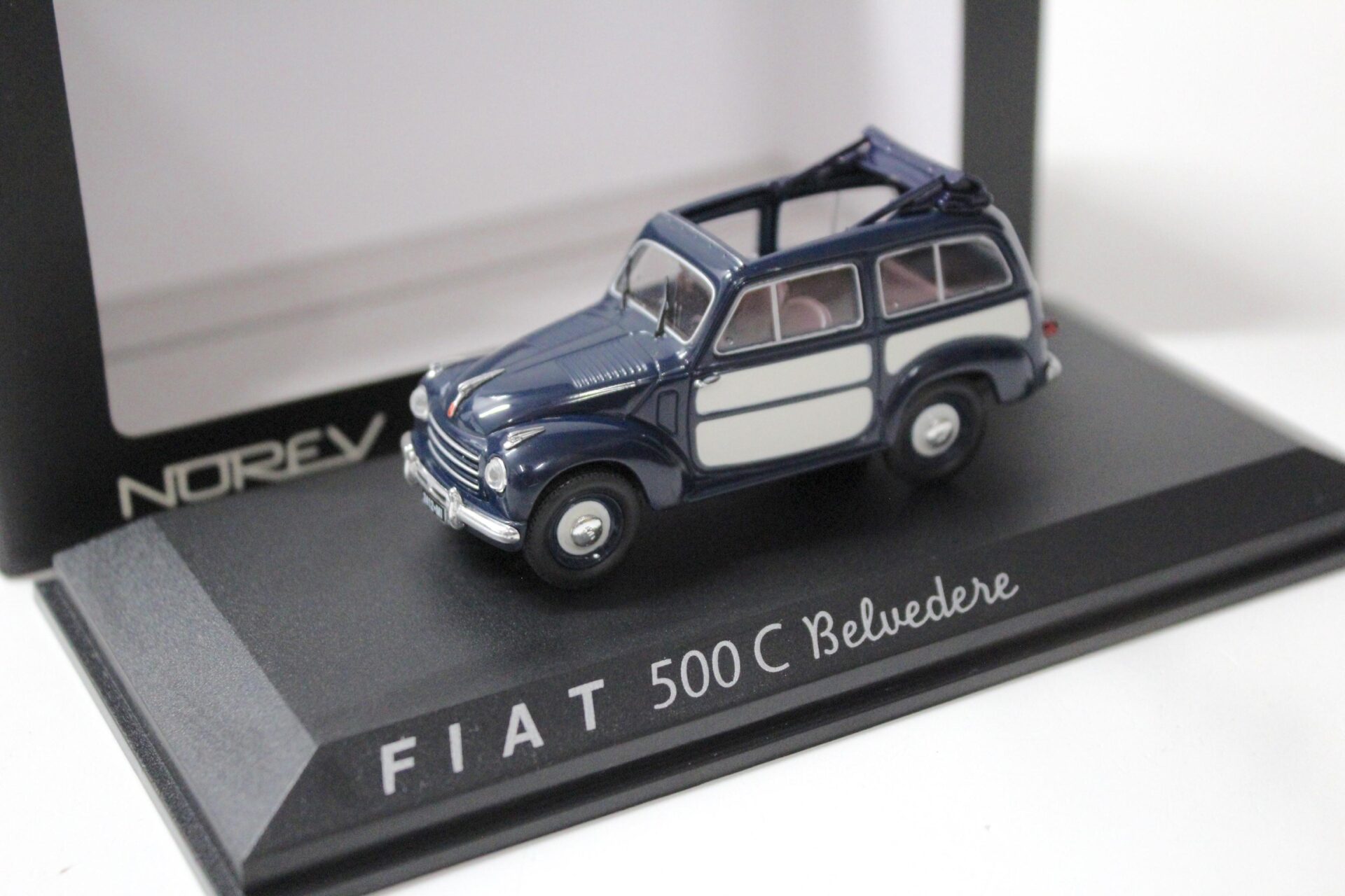 ID 53708 orig.jpg 1:43 Norev Fiat 500C Belvedere dark blue/ white