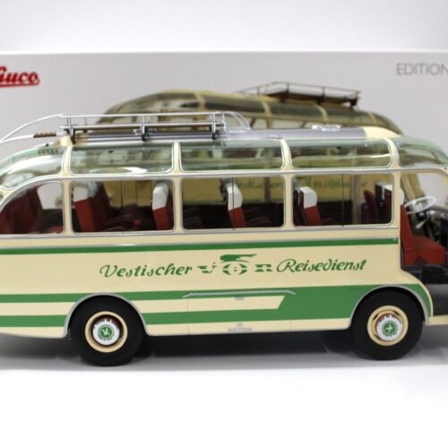 1:18 Schuco Setra S6 Reisebus "Vestischer Reisedienst" beige/ green