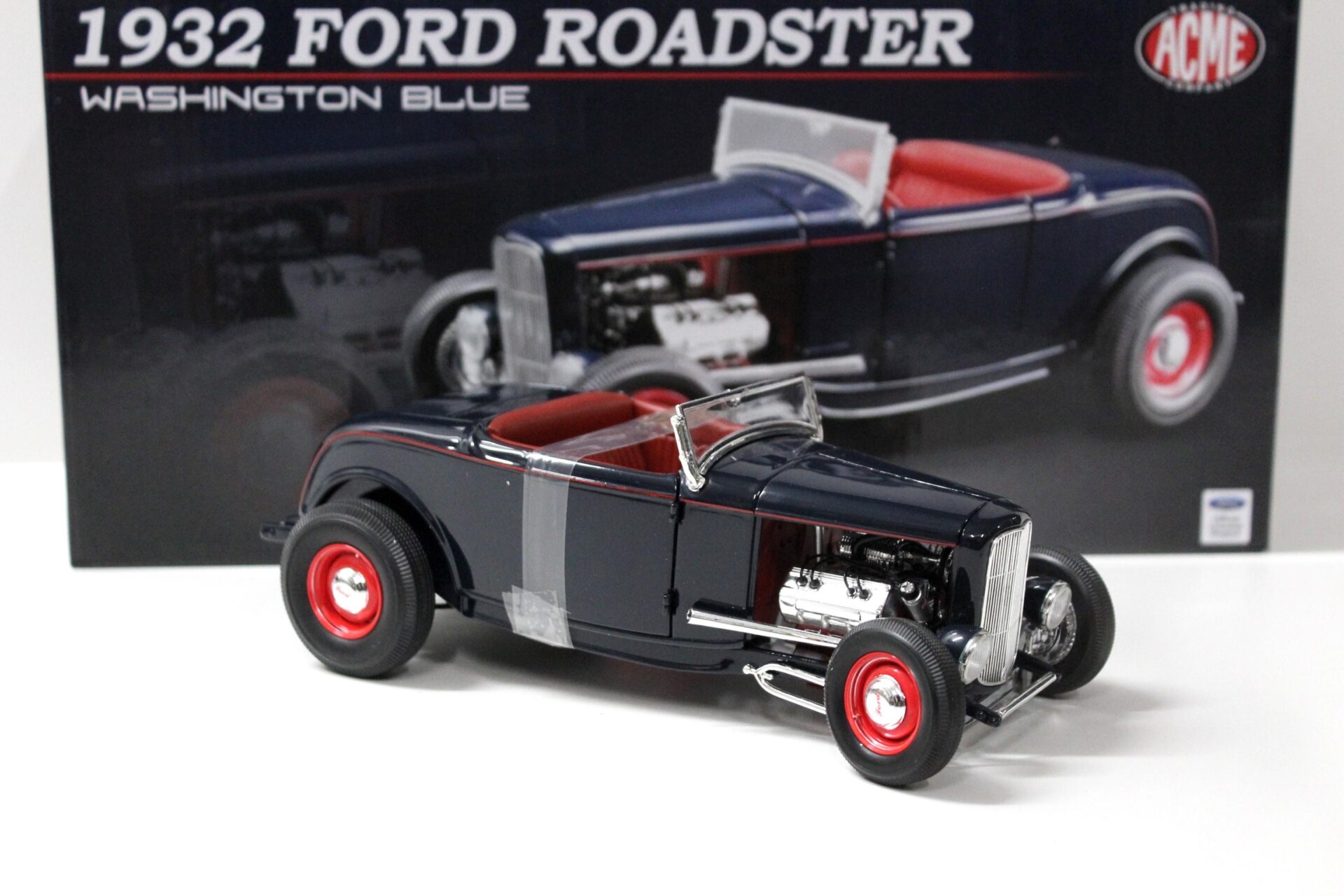 1:18 ACME 1932 Ford Roadster Hot Rod Washington blue + white TOP