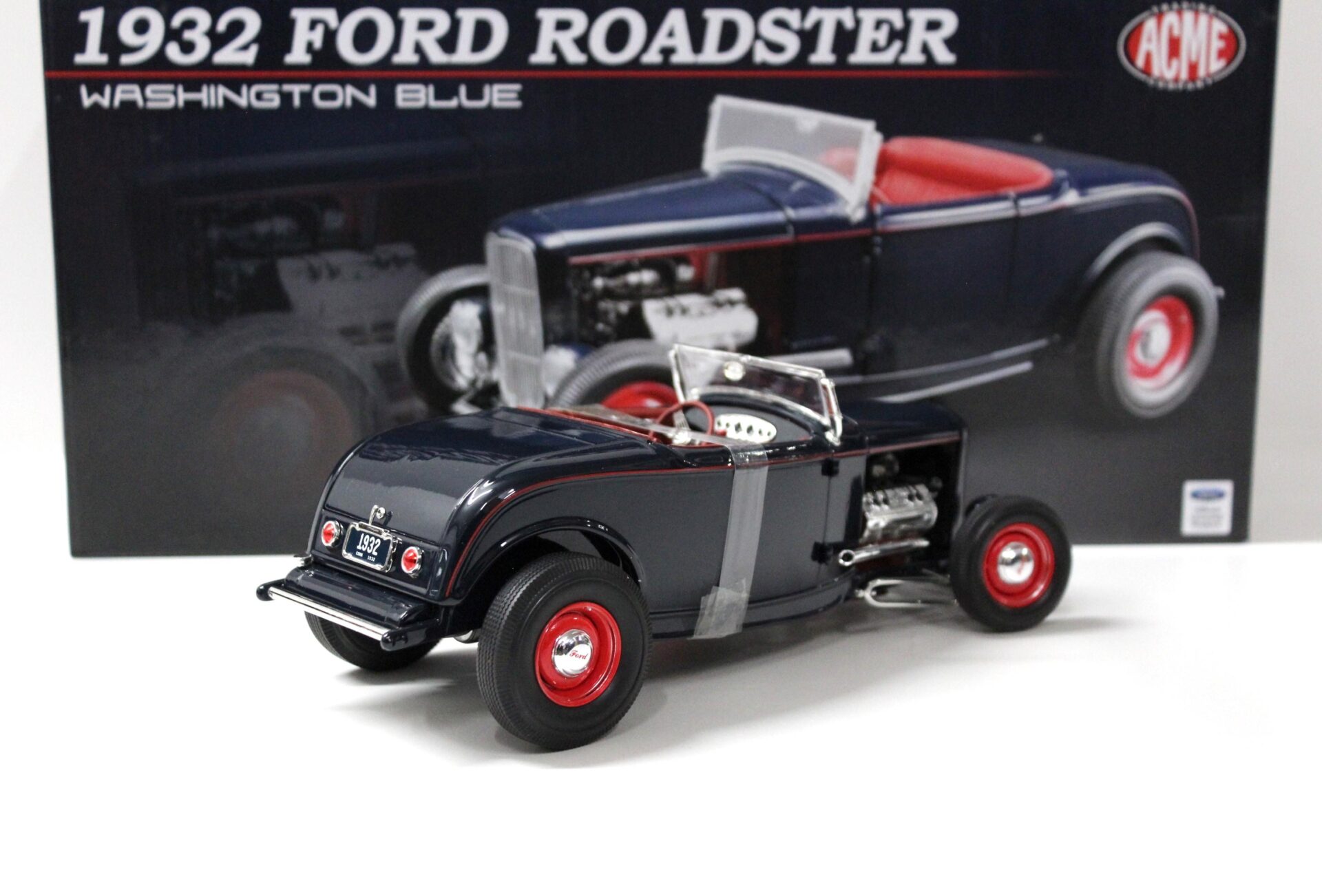 1:18 ACME 1932 Ford Roadster Hot Rod Washington blue + white TOP