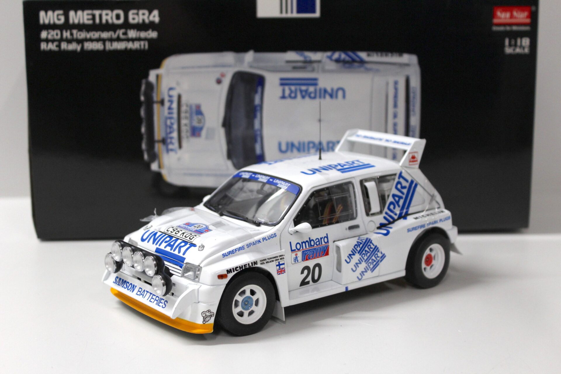 Metro 6r4 Rac Rally 1:18 Sun Star MG Metro 6R4 RAC Rally 1986 Unipart #20 Toivonen/ Wrede ...