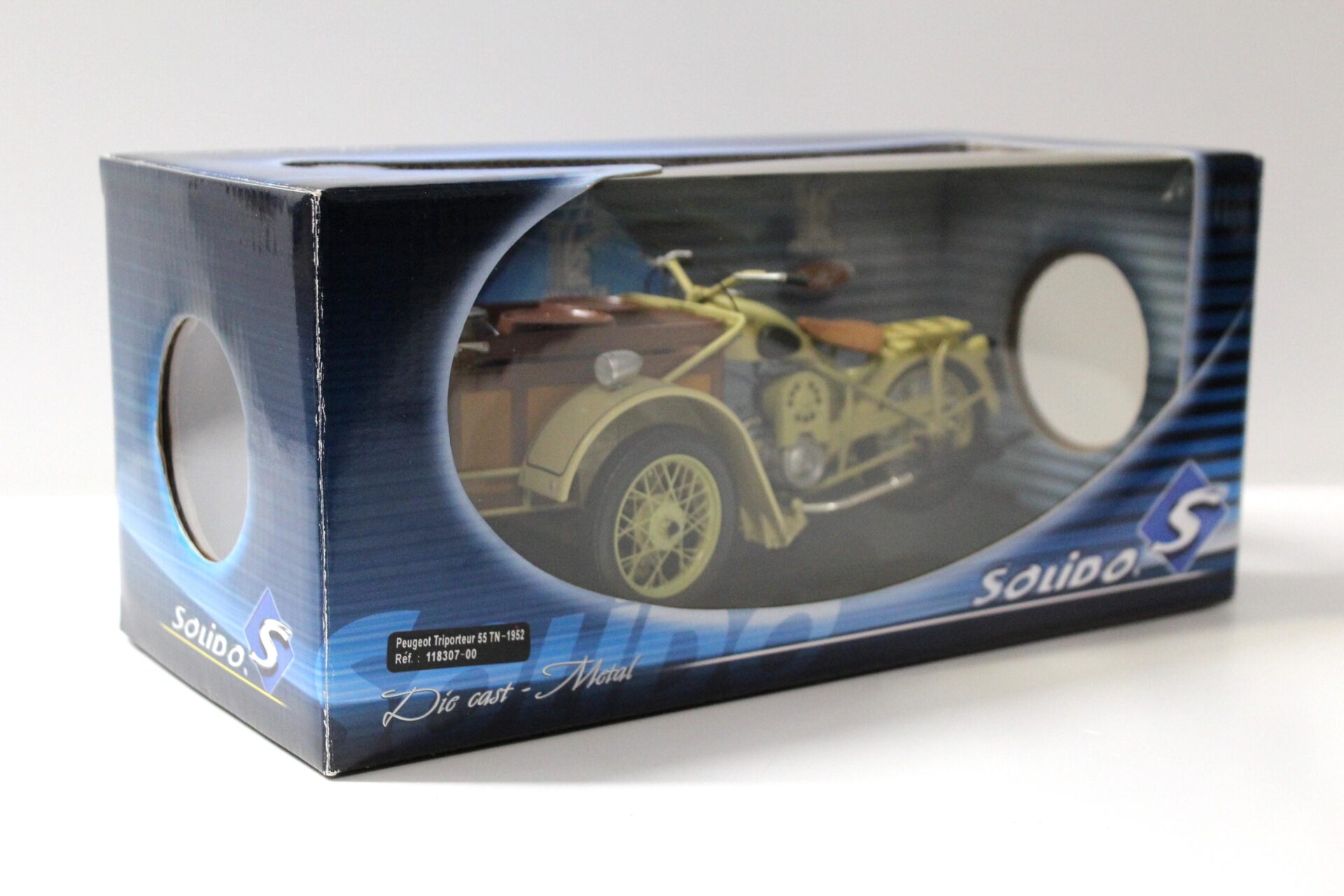 1:10 Solido Peugeot Triporteur 55 TN - 1952 Motorrad Bike beige