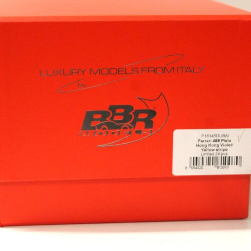 1:18 BBR Ferrari 488 Pista Hong Kong Violet/ yellow stripes Limited 24 pcs.