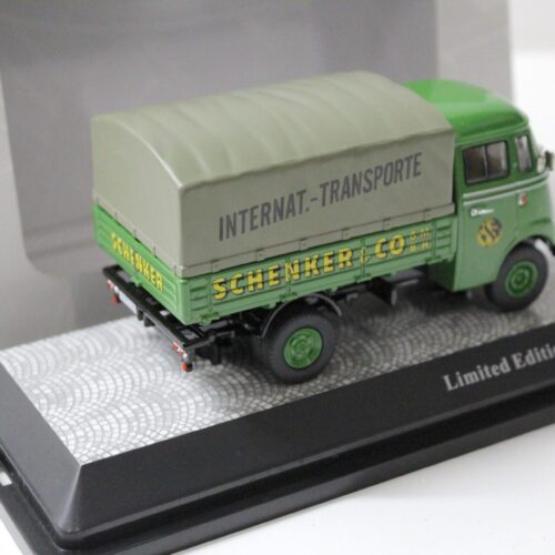 1:43 Premium ClassiXXs Mercedes L319 Pritsche/ Plane Schenkel green