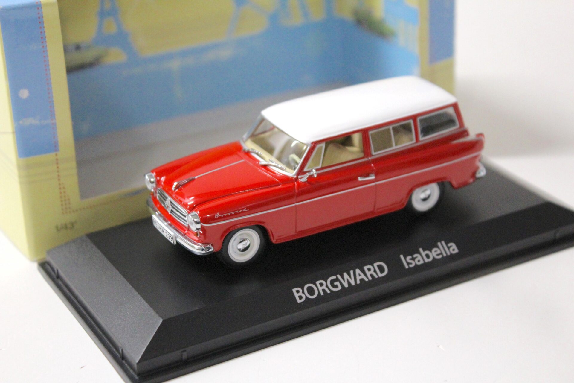 1:43 Norev Borgward Isabella Combi Kombi red/ white roof