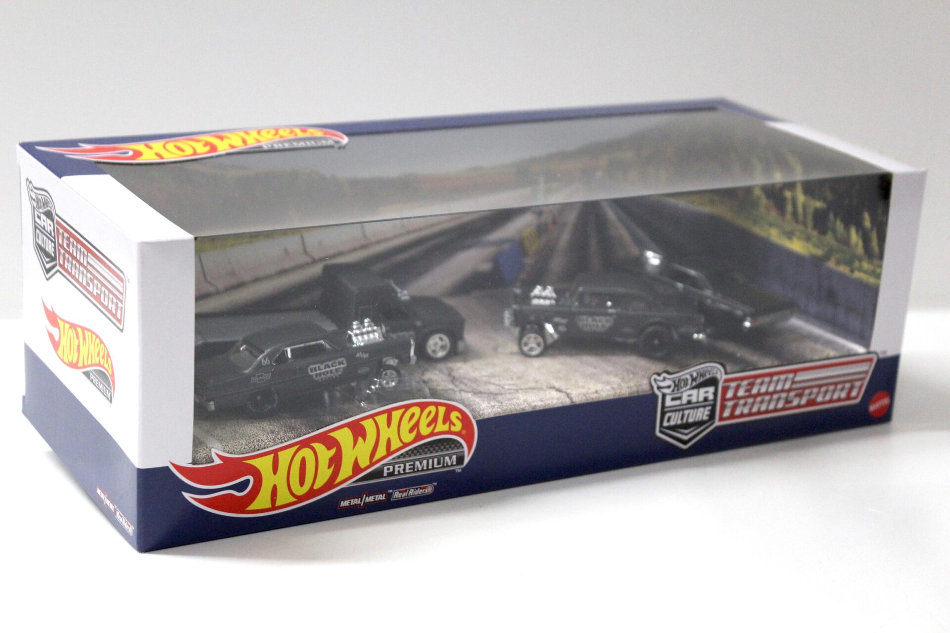 1:64 Hot Wheels Premium Set 2020 Black Hole Gasser Real Riders 3x Cars + Retro Rig