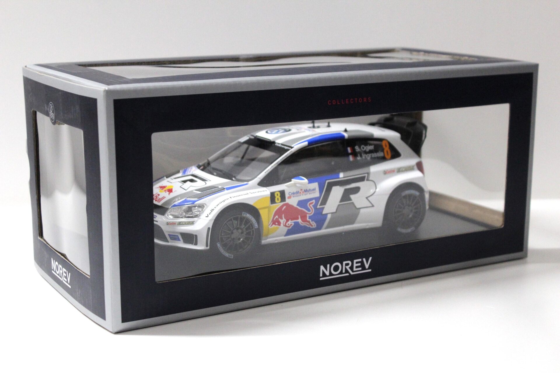 1:18 Norev VW Polo R WRC Winner Rallye France 2013 Ogier/ Ingrassia #8 Red Bull