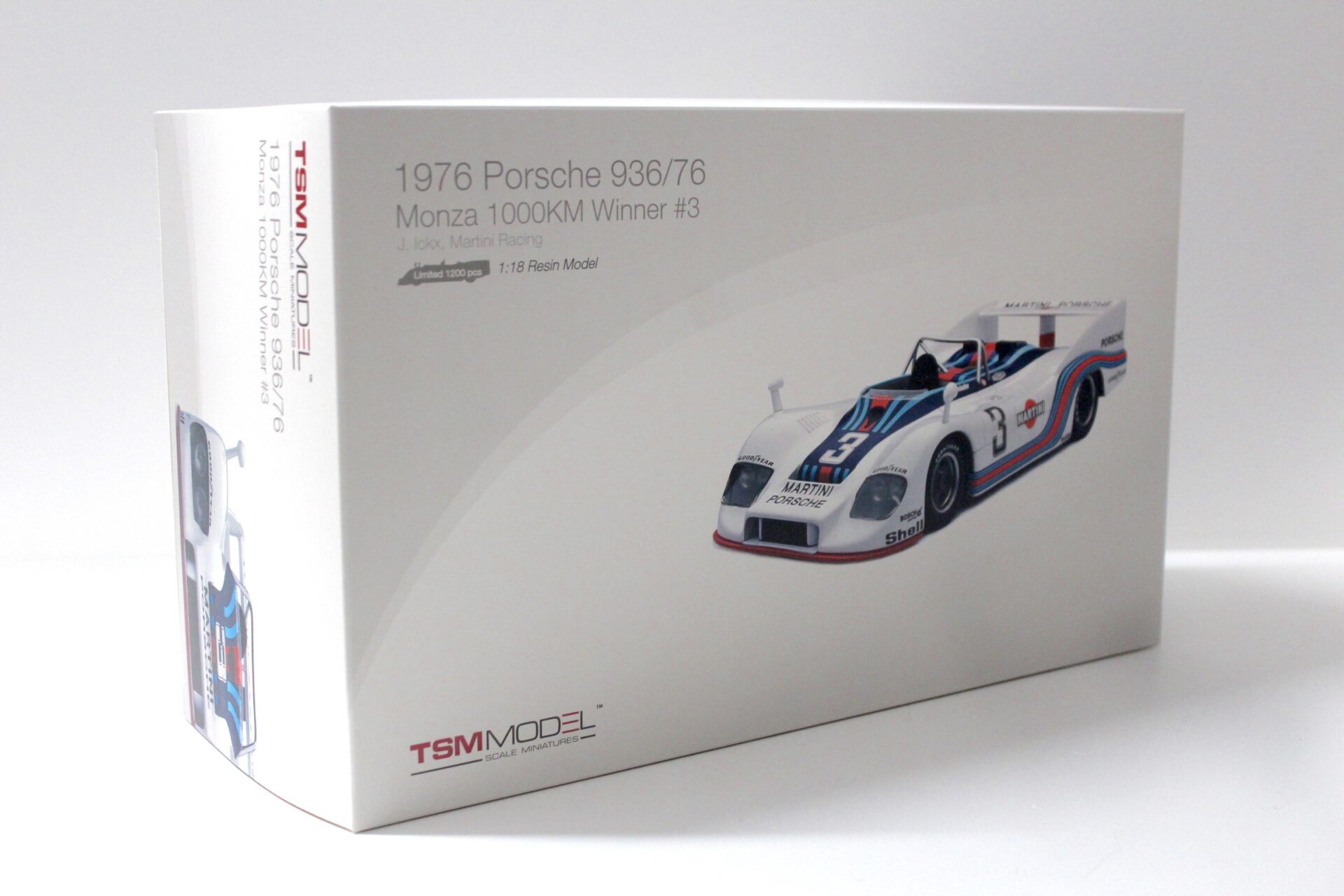 1:18 True Scale TSM 1976 Porsche 936/76 Monza 1000km Winner #3 Ickx Martini Racing