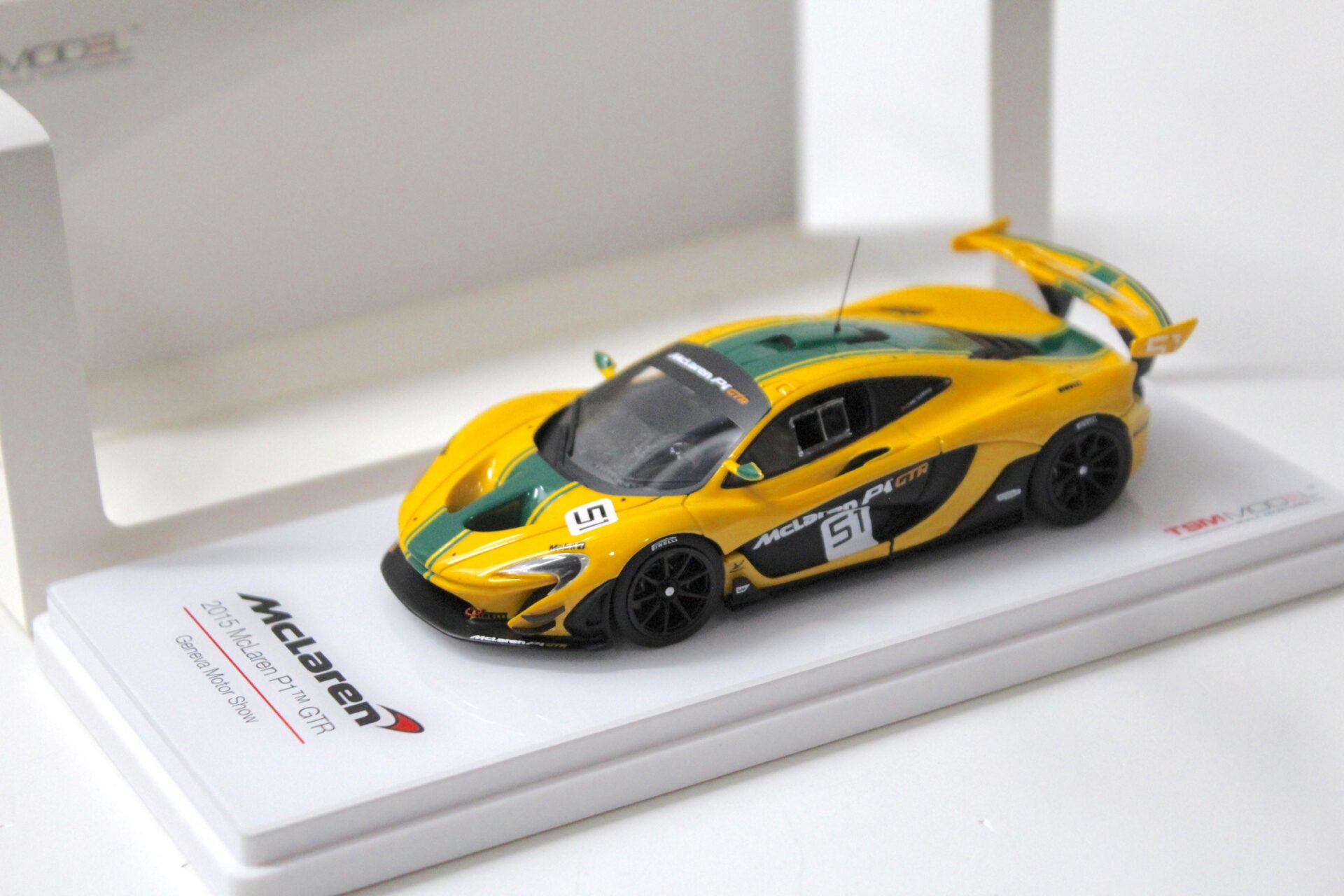 1:43 True Scale TSM McLaren P1 GTR Geneva Motor Show 2015 yellow #51