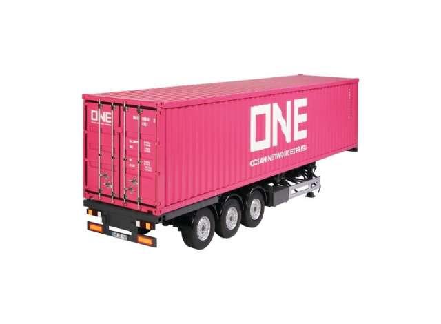 1:18 NZG Semi Trailer EU grey + 40ft Container *ONE* magenta