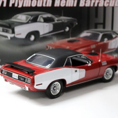 1:18 ACME 1971 Plymouth Hemi Cuda Barracuda Coupe rally red/ white/ black