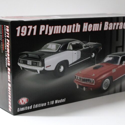 1:18 ACME 1971 Plymouth Hemi Cuda Barracuda Coupe rally red/ white/ black