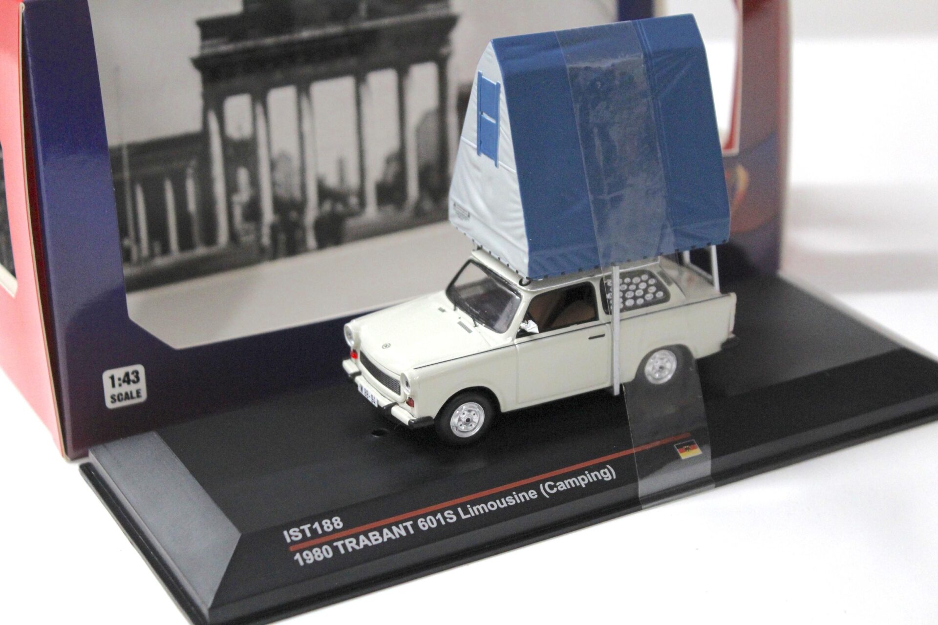 1:43 IST Models 1980 Trabant 601S Limousine Camping grey/ blue
