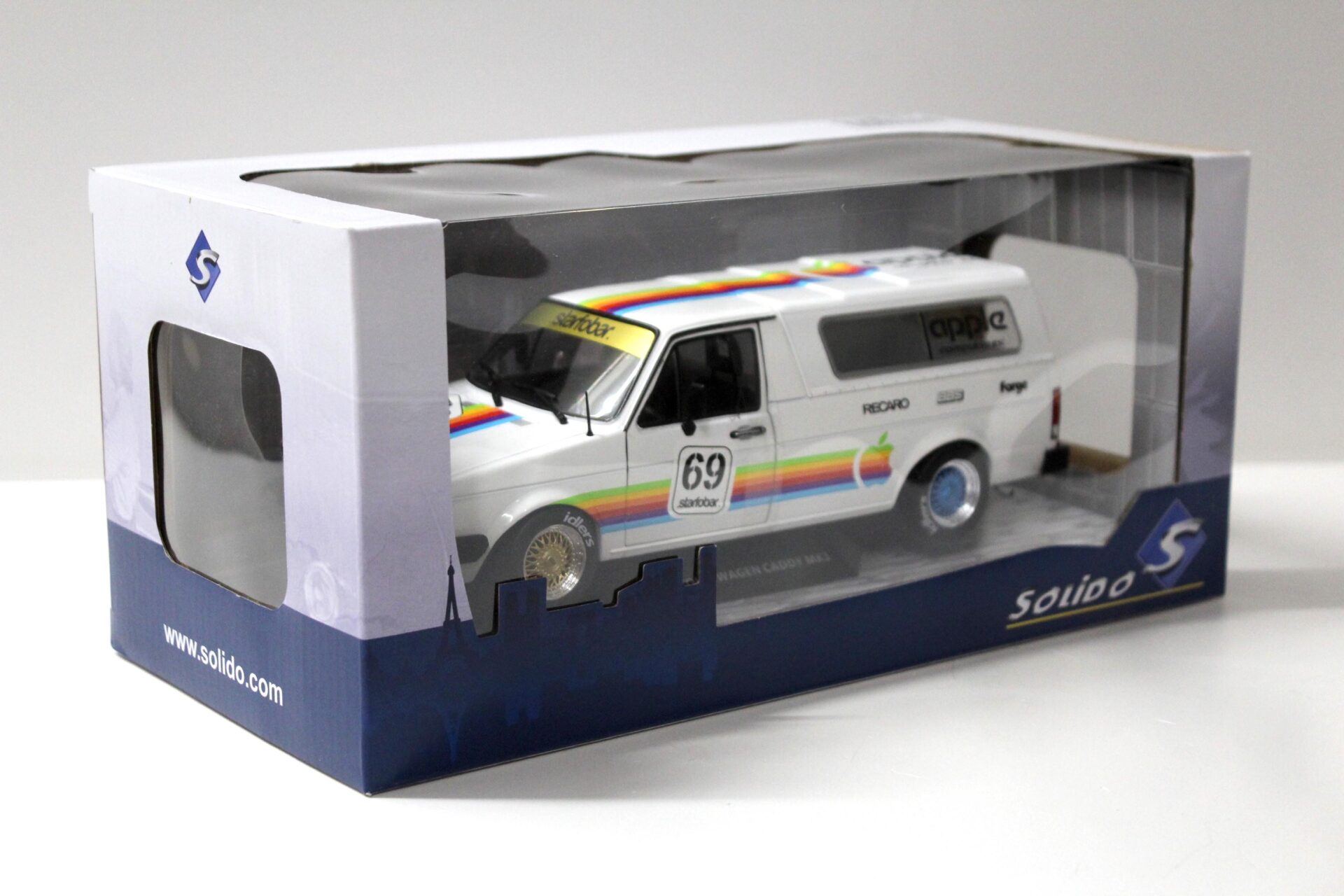 1:18 Solido VW Caddy MK1 Tribute Apple Computer Custom 1982 white