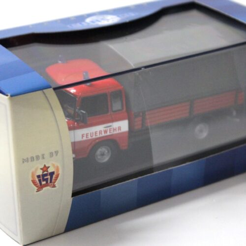 1:43 Cars&Co IST Barkas B1000 Pritsche/ Plane Feuerwehr red/ grey