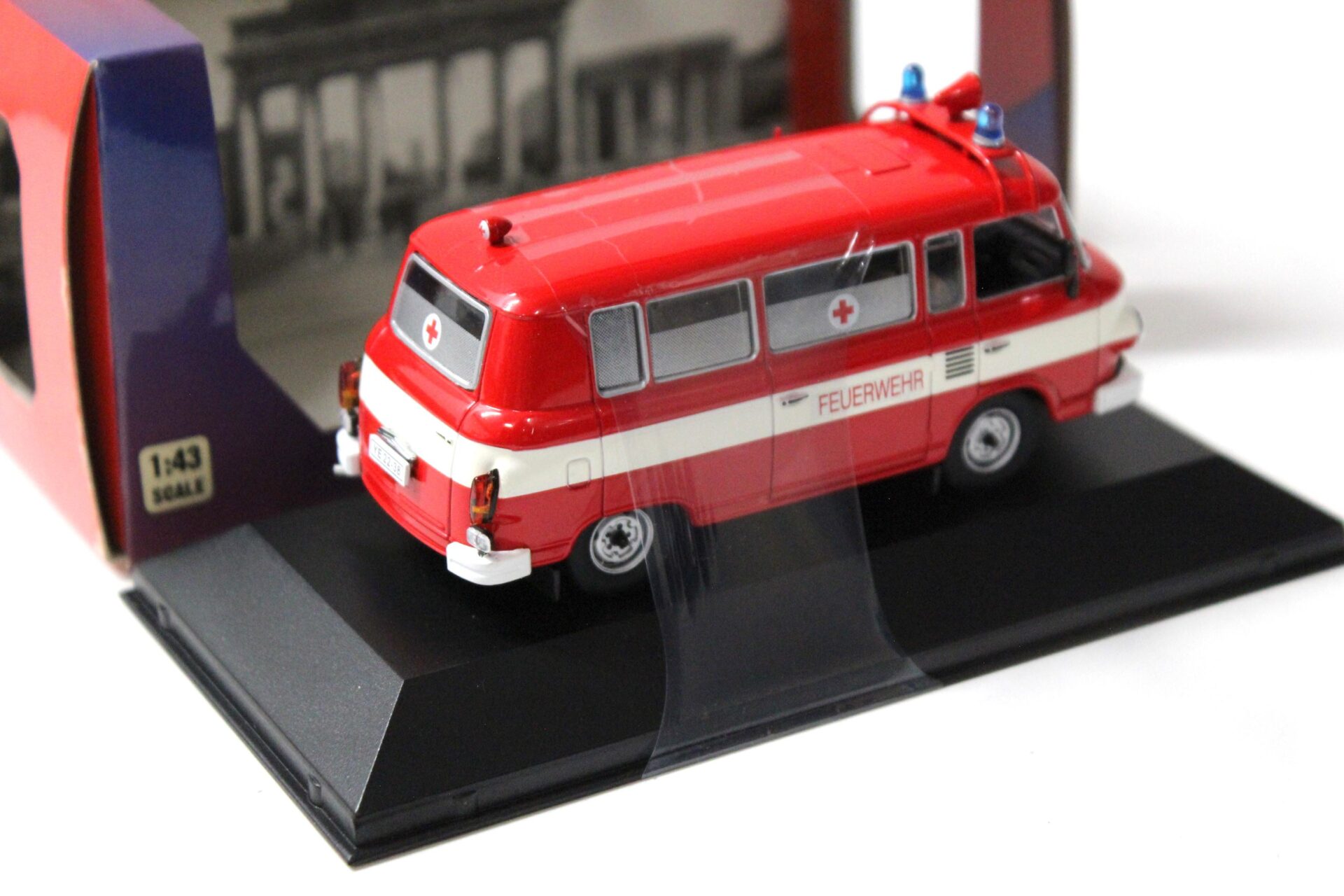 1:43 IST Models Barkas B1000 Feuerwehr 1970 red